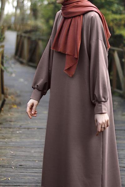Sweat Elbise - Koyu vizon