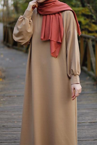 Sweat Elbise - Vizon