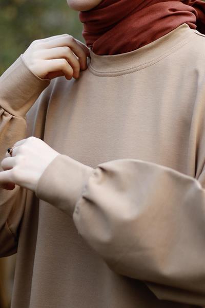 Sweat Elbise - Vizon