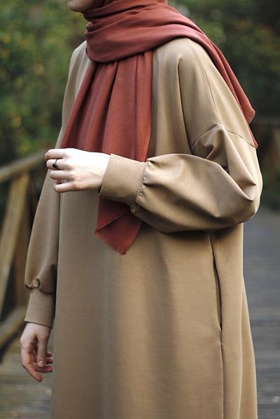 Sweat Elbise - Vizon