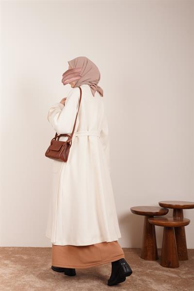 Torba Cep Kaşe Hırka - Ekru