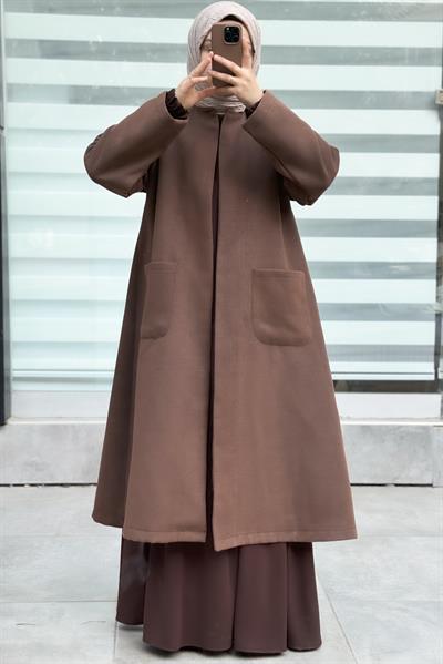 Torba Cep Kaşe Hırka-Kahve