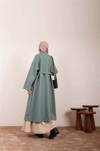 Torba Cep Kaşe Hırka - Mint yeşil