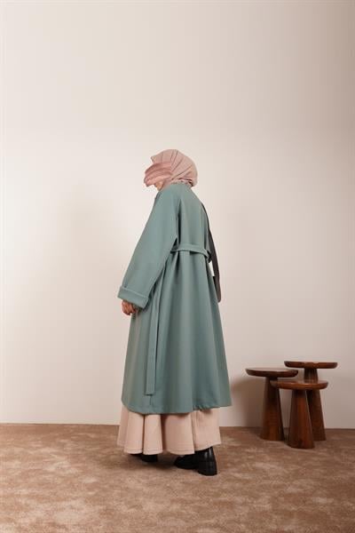 Torba Cep Kaşe Hırka - Mint yeşil