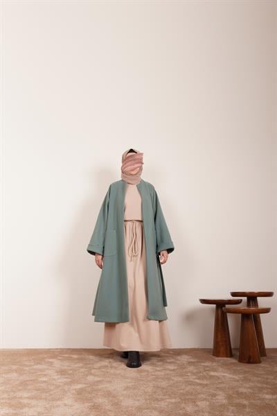 Torba Cep Kaşe Hırka - Mint yeşil