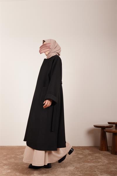 Torba Cep Kaşe Hırka - Siyah