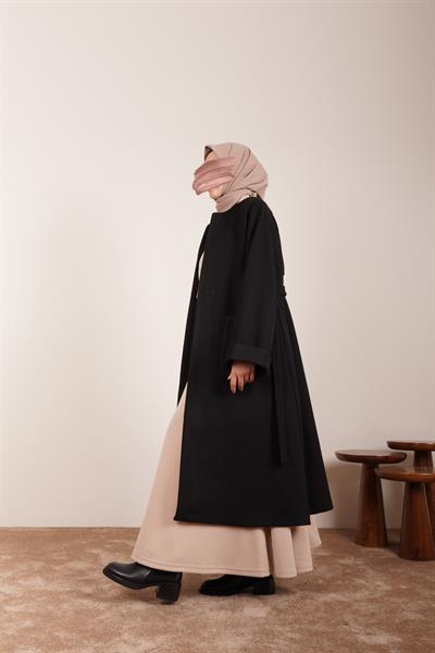 Torba Cep Kaşe Hırka - Siyah