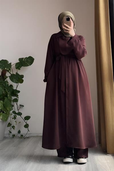 Trenç Pantolonlu Takım - Acı kahve