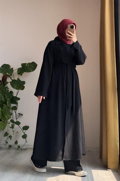 Trenç Pantolonlu Takım - Siyah