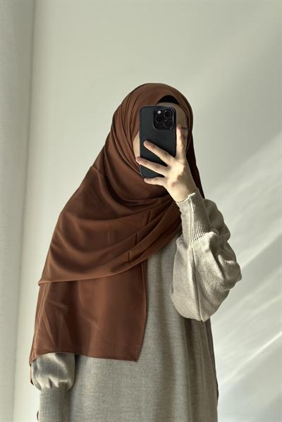 Triko Elbise - Koyu bej