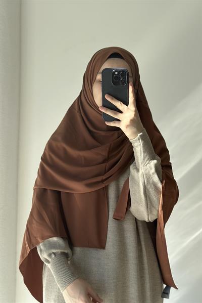 Triko Elbise - Koyu bej