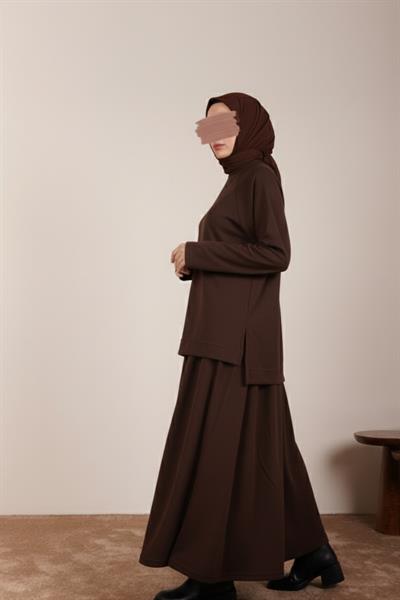 Triko Etekli Takım - Acı kahve