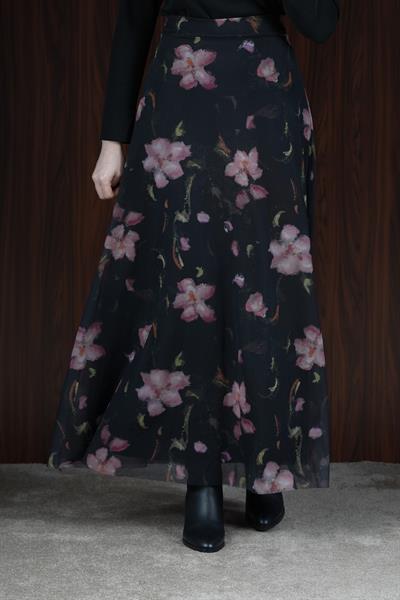 Tül Etek - Çiçek Desen Rose