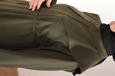 Yakalı Elbise Ferace - Haki yeşil