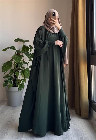 Yarasa Kol Elbise/Ferce - Zümrüt yeşil
