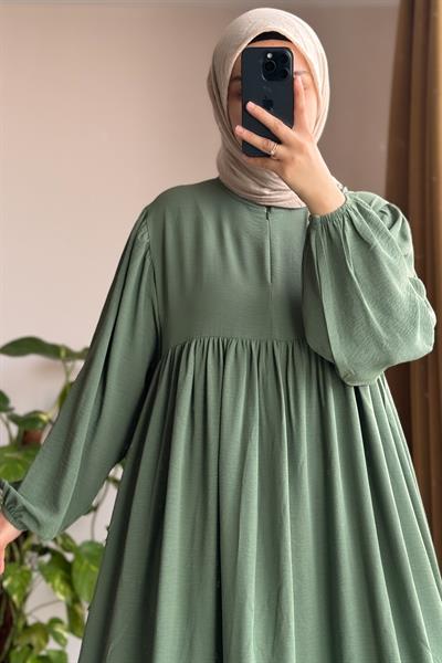 Yelekli Elbise - Mint yeşil