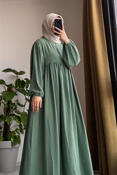 Yelekli Elbise - Mint yeşil