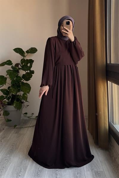 Yelekli Elbise - Kızıl Kahve