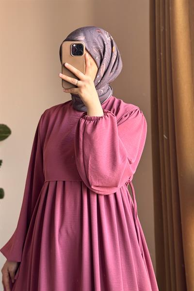 Yelekli Elbise - Pembe