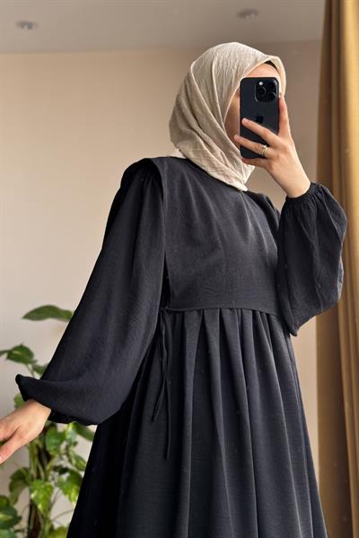 Yelekli Elbise - Siyah