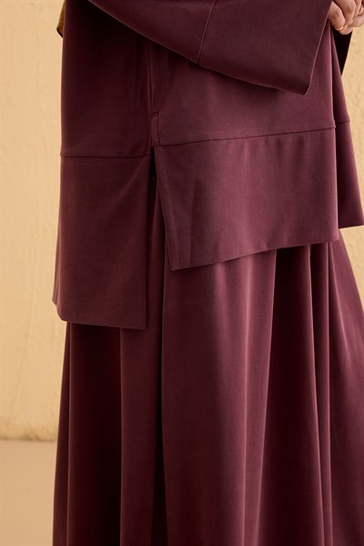 Yıkama Görünümlü Takım - Bordo
