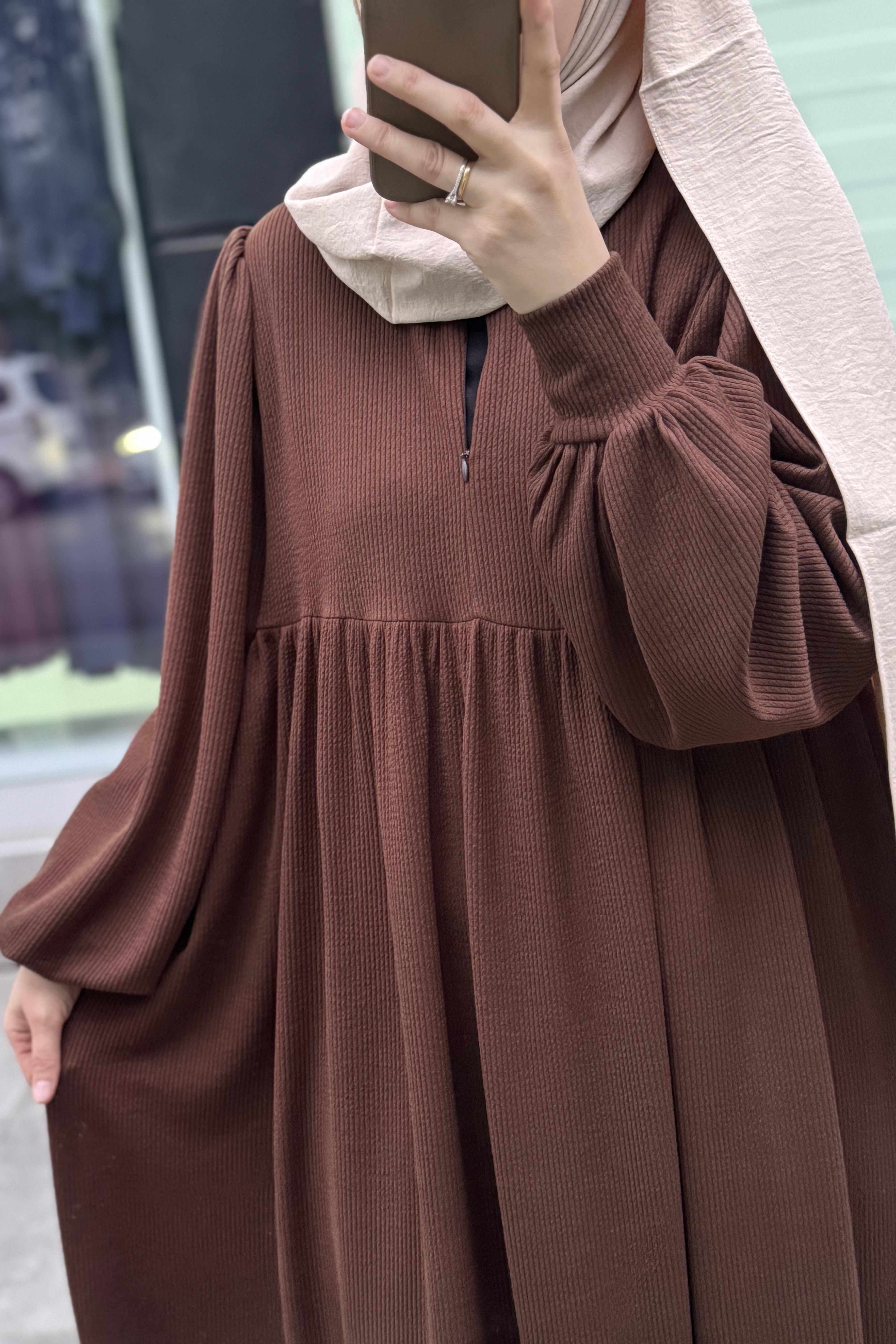 Asya Robalı Elbise - Acı kahve · 2
