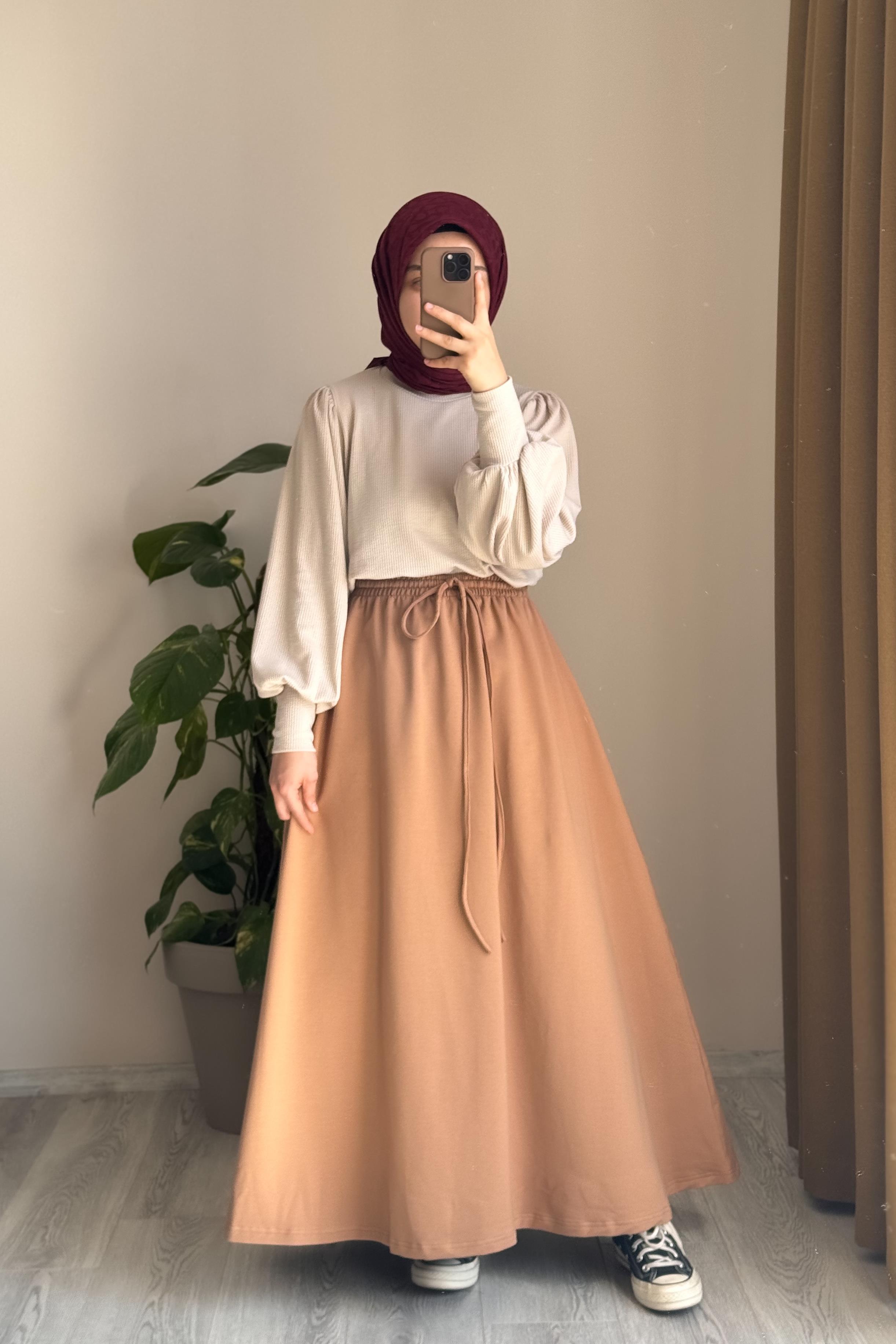 Bağcıklı Rahat Etek - Vizon · 3