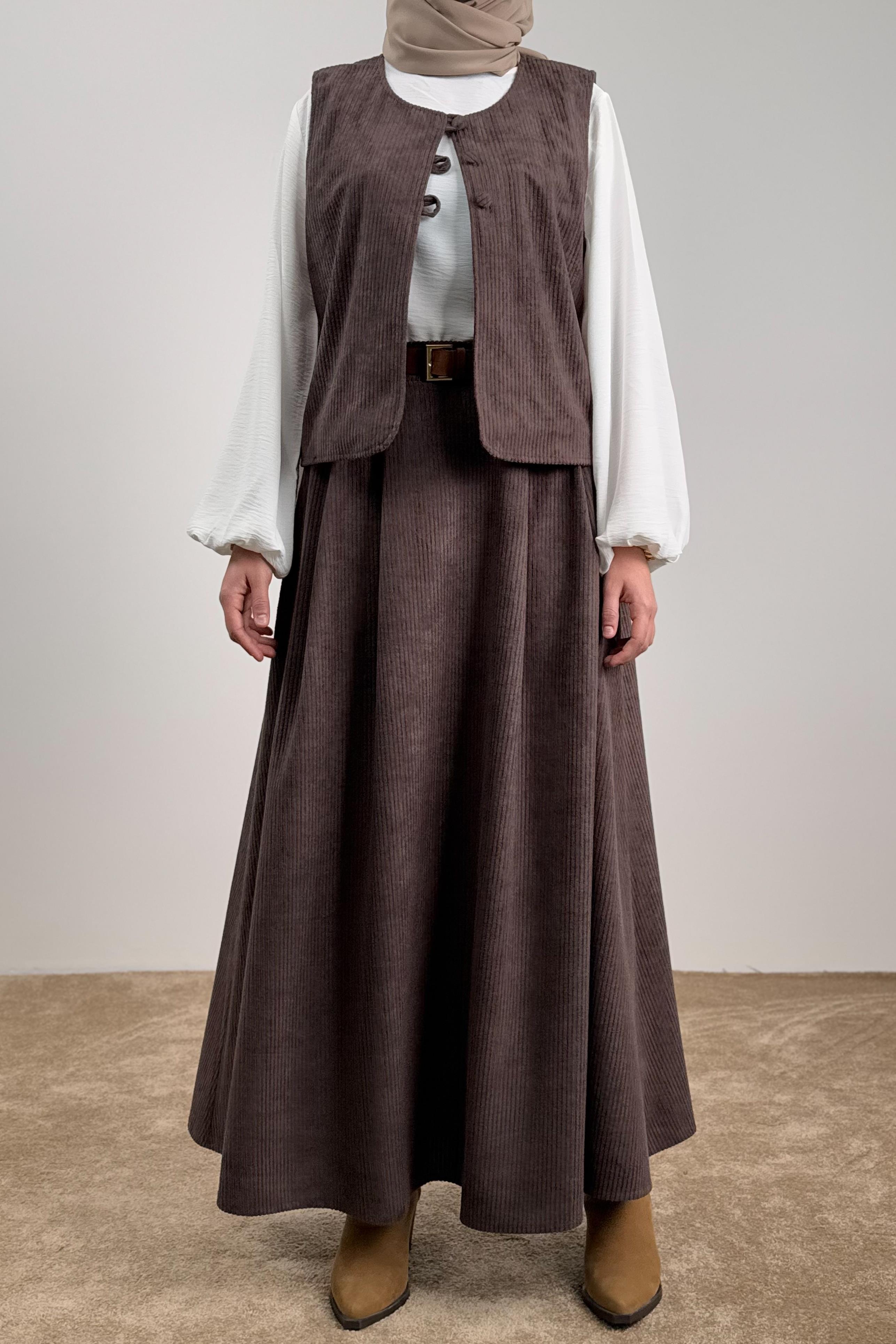 Kadife Yelekli Takım - Kahve · 5