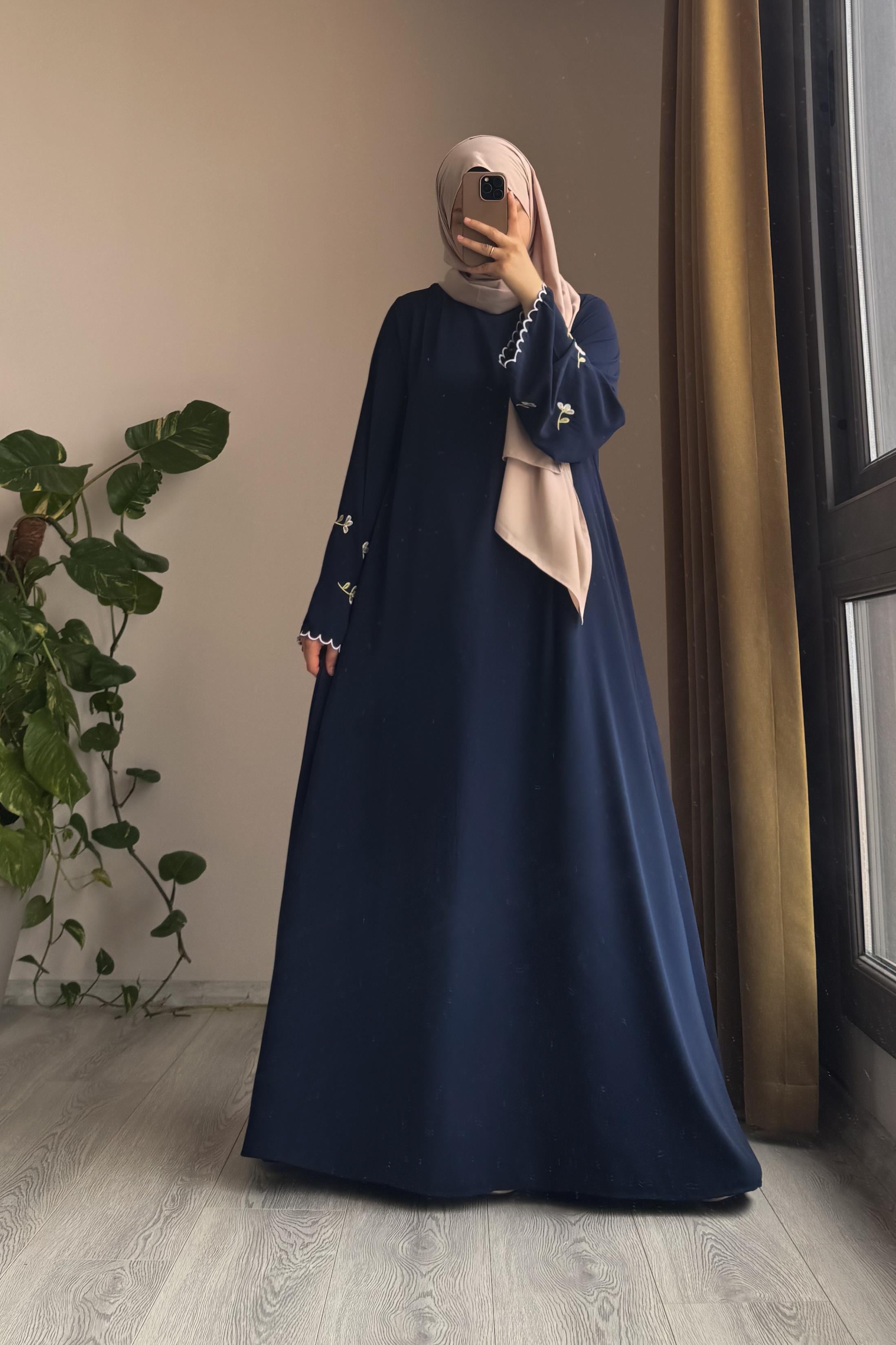 Kardelen Nakışlı Elbise - Lacivert · 5
