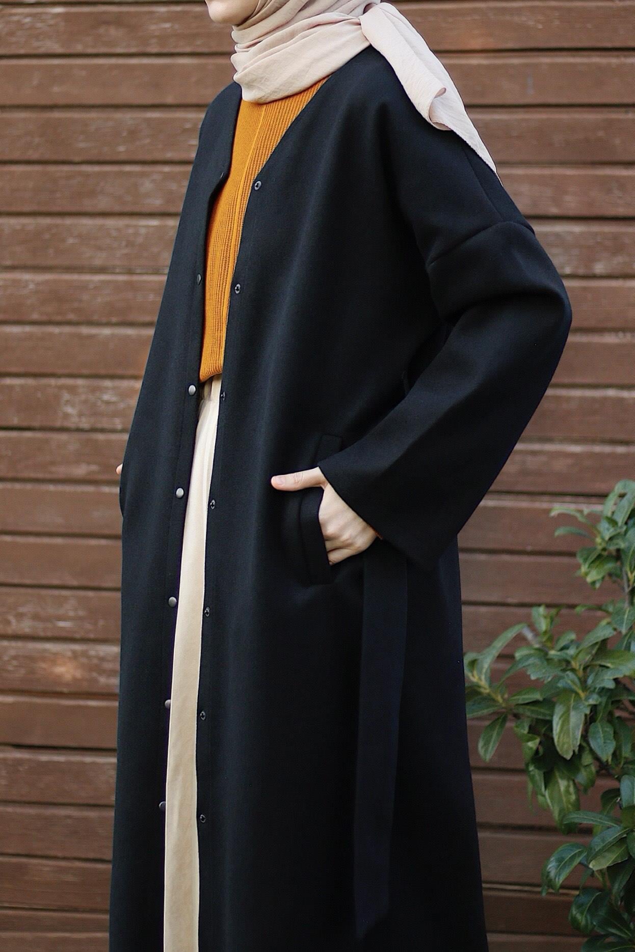 Kaşe Ceket - Siyah · 2