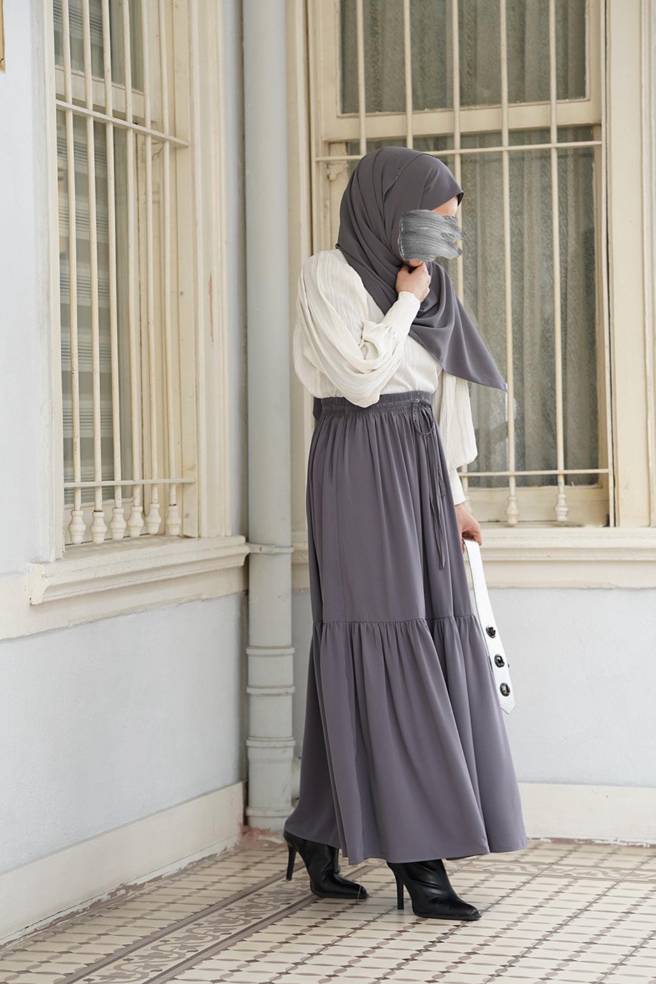 Katlı Etek - Gri · 2