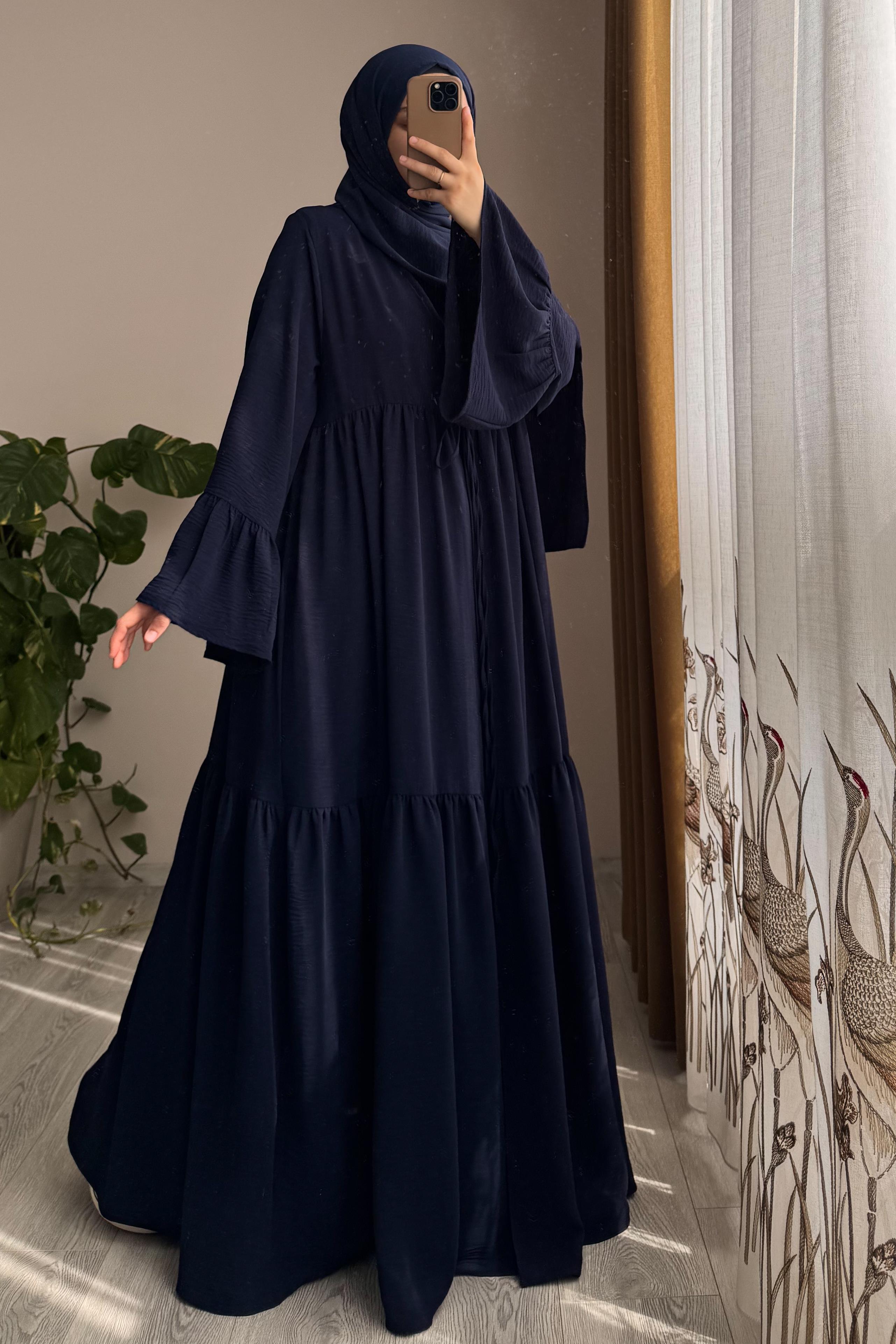 Kolu Fırfırlı Abaya Takım - Lacivert · 5