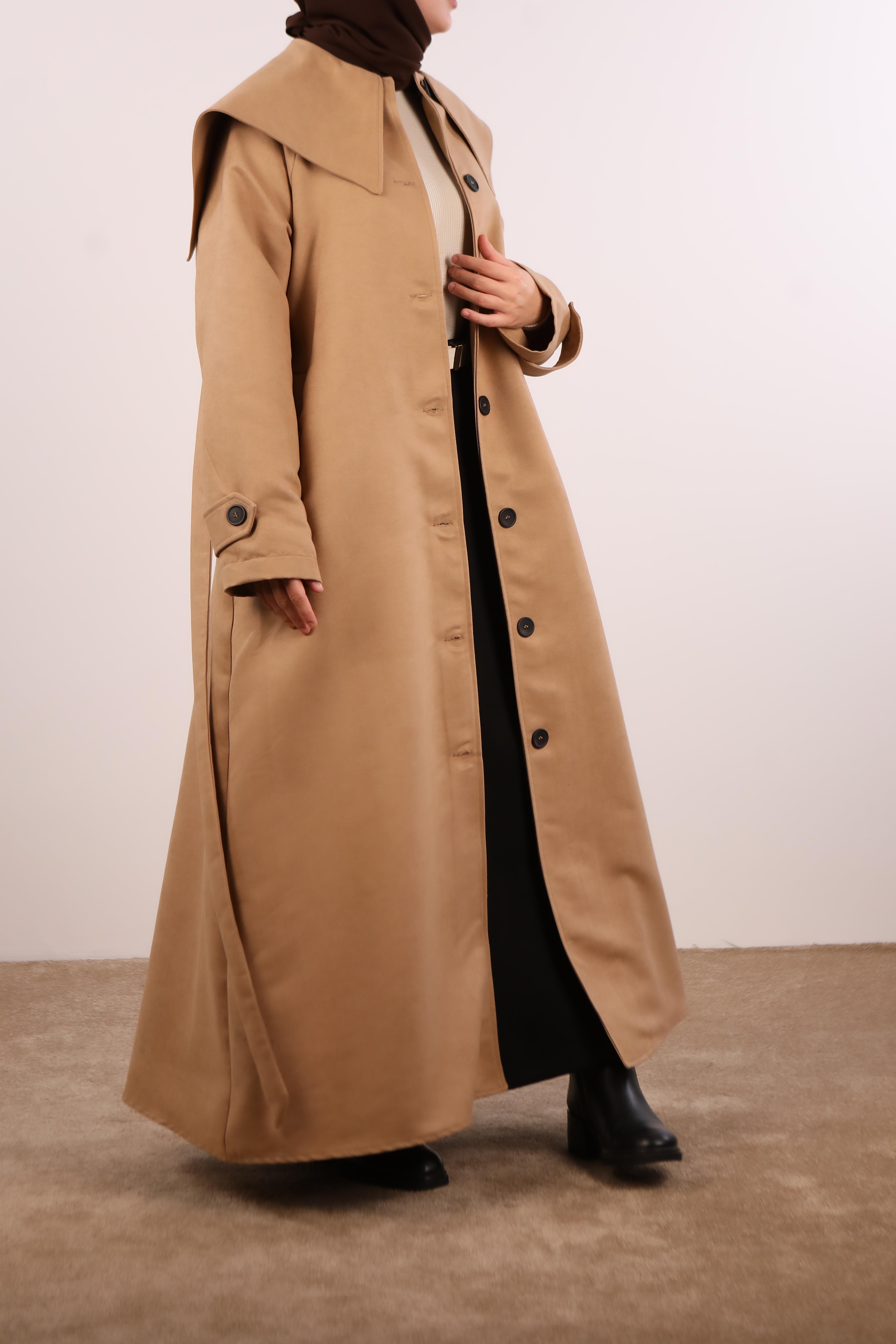 Yakalı Nubuk Trençkot - Bej · 8