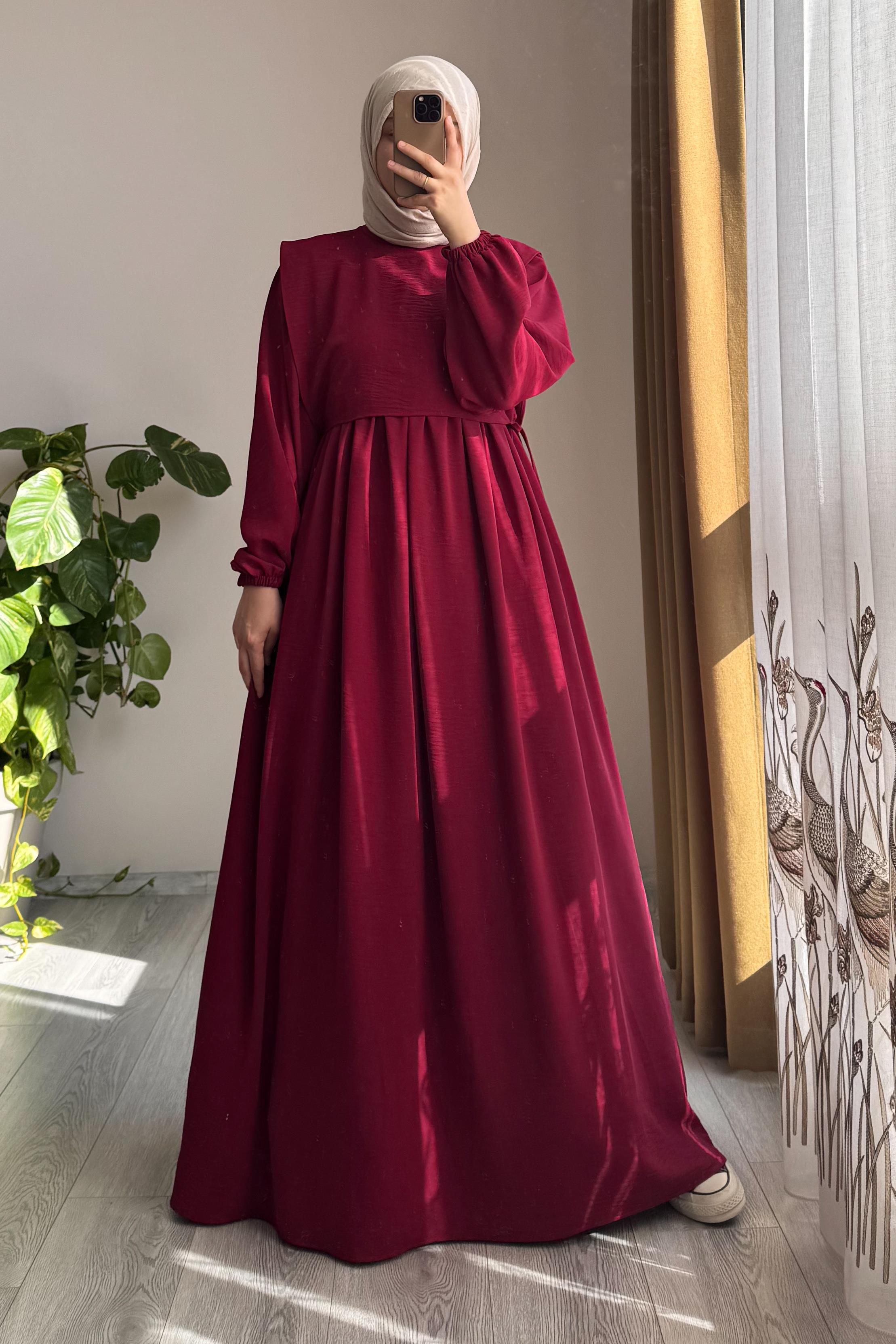 Yelekli Elbise - Bordo · 2