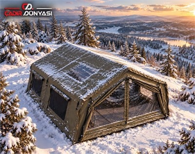  ÇADIR DÜNYASI 360x480 CM TİTANYUM KOTON ŞİŞME KAMP ÇADIRI