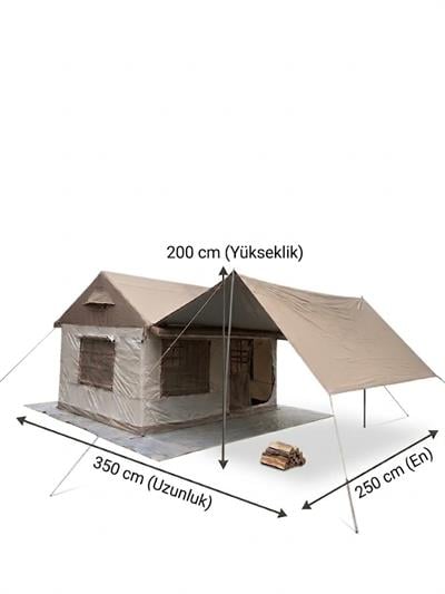 Çadır Dünyası 10-12 Kişilik Şişme Kamp Çadırı - 350x250 cm - Su Geçirmez Oxford Kumaş