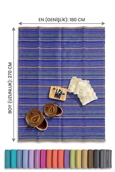 Çadır Dünyası 180x270 cm Katlanabilir Plaj ve Kamp Hasırı - Çift Taraflı Kullanım, UV Dayanımlı, Leke Tutmaz Karavan ve Bahçe Halısı