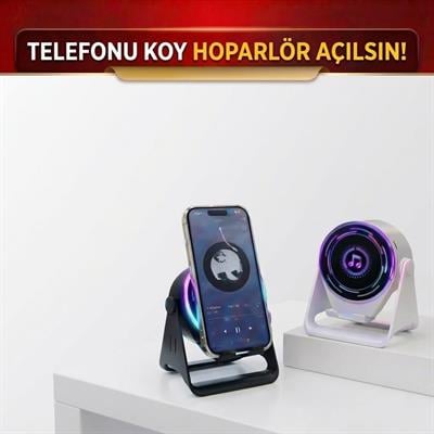 Çadır Dünyası A3 Akıllı Sensörlü Bluetooth Hoparlör & Telefon Standı - Kablosuz Müzik Deneyimi, RGB Işıklı, Type-C Şarjlı ve Taşınabilir Tasarım