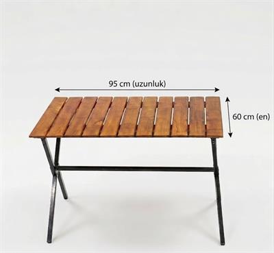 Çadır Dünyası Hakiki Gürgen Ağacı Katlanır Kamp Masası (60x95 cm) - Suya Dayanıklı, Taşınabilir ve Bagaj Dostu Lüks Outdoor Masa