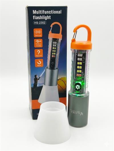 Çadır Dünyası HS-2302 Multifonksiyonel El Feneri - Type-C Şarjlı & Zoom Özellikli