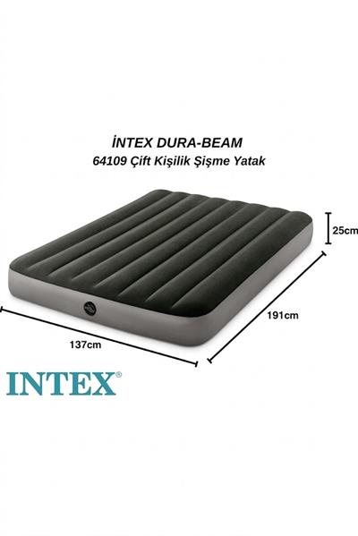Çadır Dünyası Intex Prestige Downy Queen Çift Kişilik Şişme Yatak (152x203x25 cm) - Fiber-Tech Teknolojili, 272kg Kapasiteli Konforlu Yatak