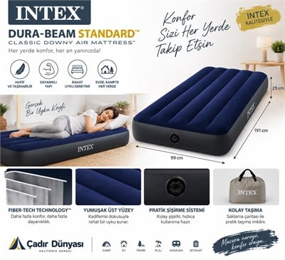 ÇADIR DÜNYASI INTEX TEK KİŞİLİK ŞİŞME YATAK