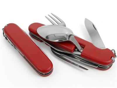 Çadır Dünyası Kamp ve Piknik Çatal Kaşık Bıçak Seti - Portatif Katlanır 2 Parça Ayrılabilir Tasarım, 90 mm Cep Tipi Pratik Set