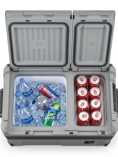 Çadır Dünyası Opba ICE Dual 45L Kompresörlü Araç Buzdolabı - 12V/24V, Çift Bölmeli ve Bağımsız Isı Ayarlı, HUAYI Kompresörlü Derin Dondurucu