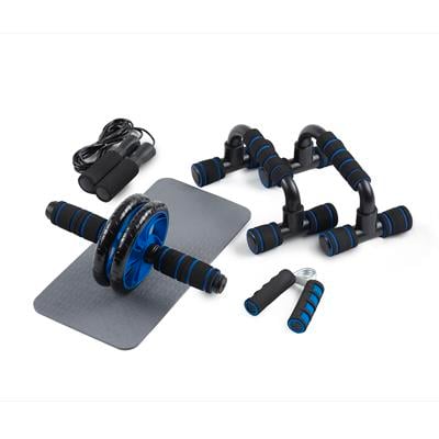 6 Parça Evde Fitness ve Spor Seti - Karın Çarkı, Şınav Barı, Atlama İpi, El Yayı ve Egzersiz Matı