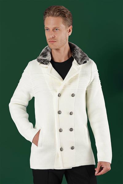 02 Slim Fit Ekru Spor Kaban