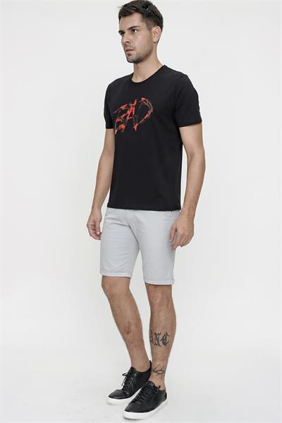 029 Slim Fit Açık Gri Bermuda
