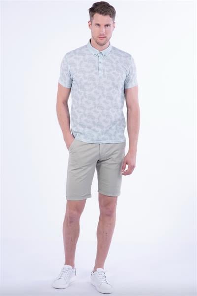 029 Slim Fit Nil Yeşili Bermuda