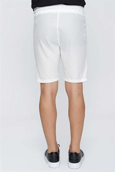 030 Slim Fit Beyaz Bermuda