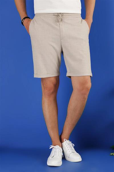 033 Slim Fit Bej Bermuda